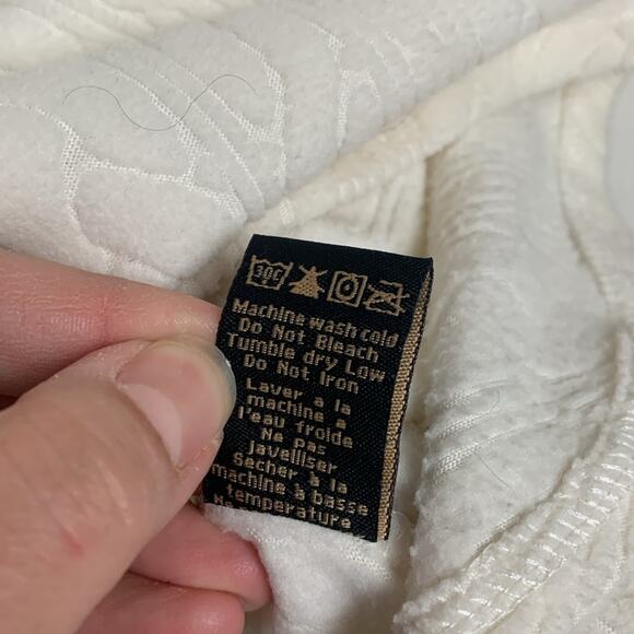 wooly bully women's large white cowl neck pullover sweater corded - Picture 10 of 12